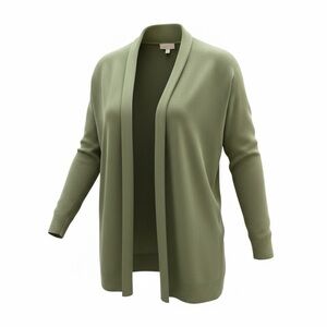 Loft Outlet Open Front Long Sleeve Cardigan Sweater Size Medium Green